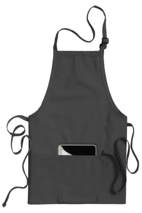 Steel Grey Bib Adjustable Apron (3 Pockets)