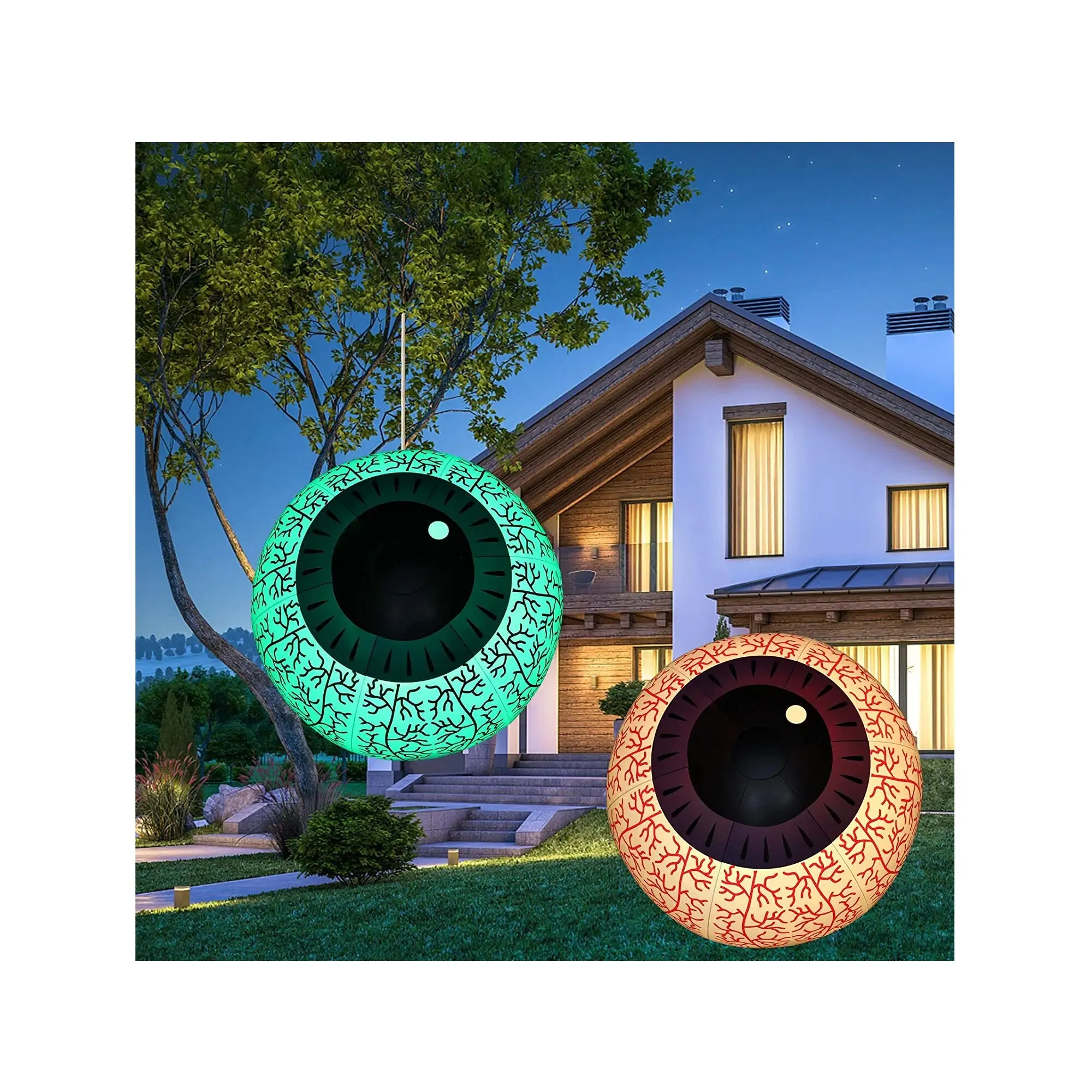 STYYIJ Inflatable Halloween Decorations | Built-in LED Rotating Lights Eyeballs