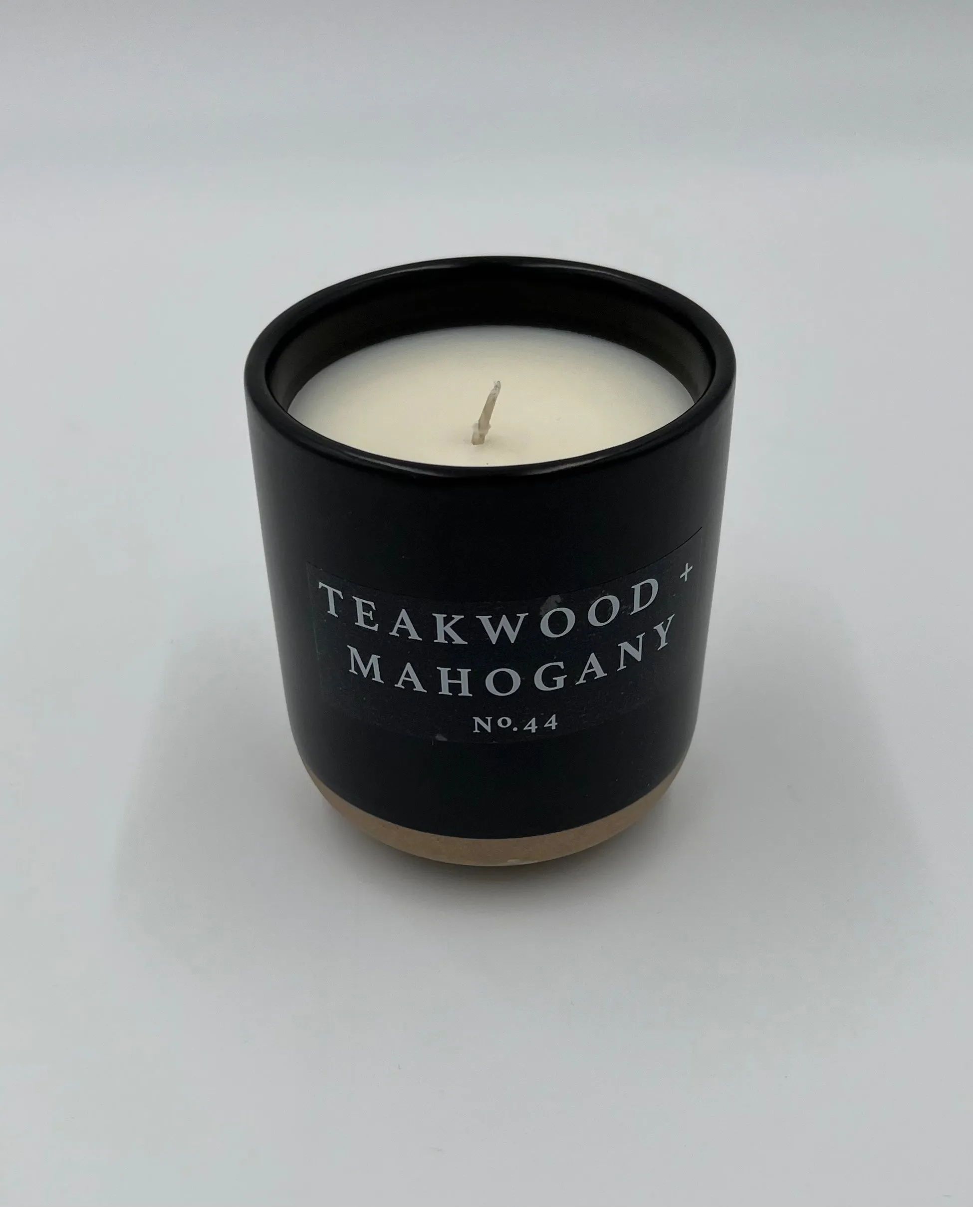 Teakwood & Mahogany Soy Candle (Black Stone Jar)