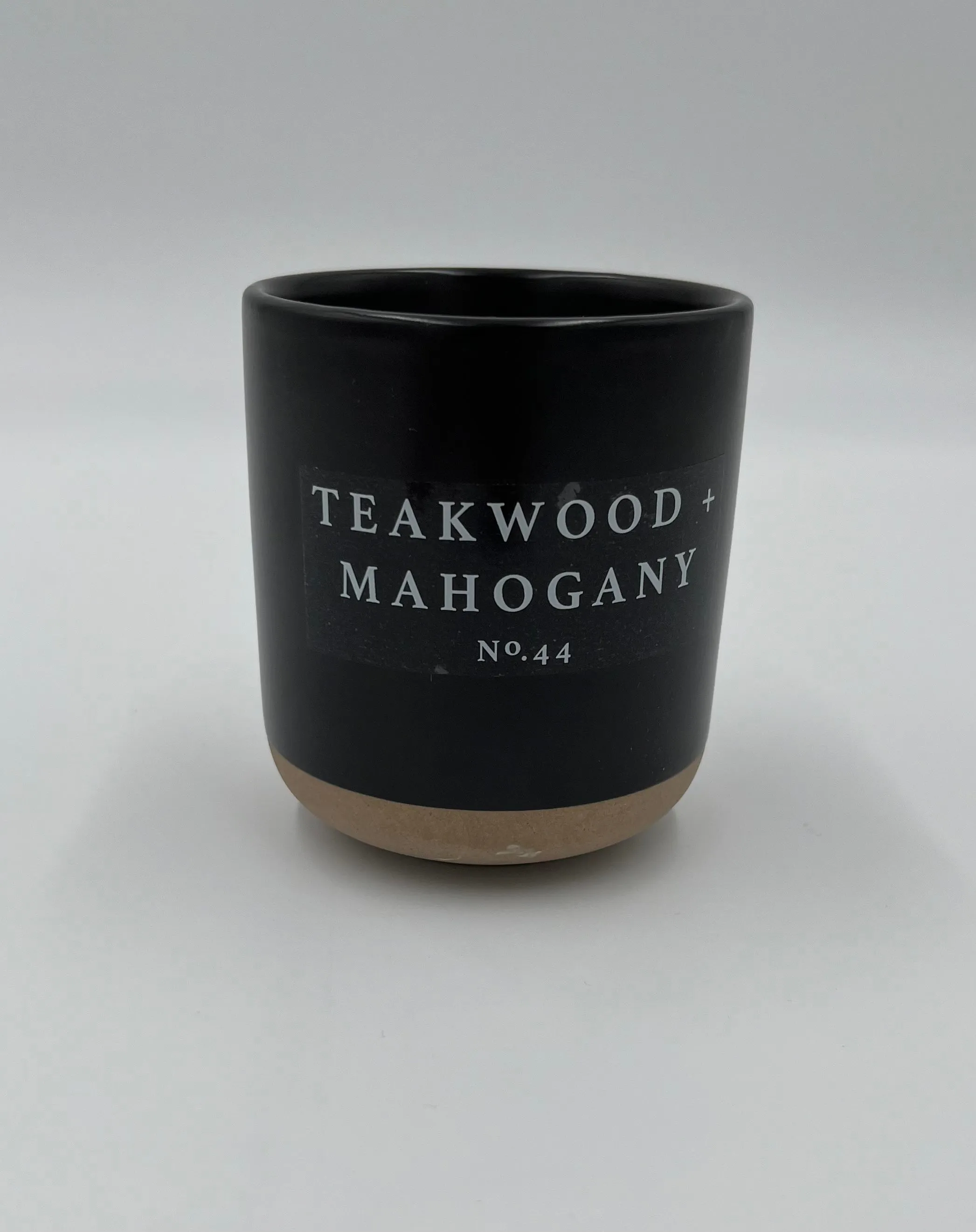 Teakwood & Mahogany Soy Candle (Black Stone Jar)