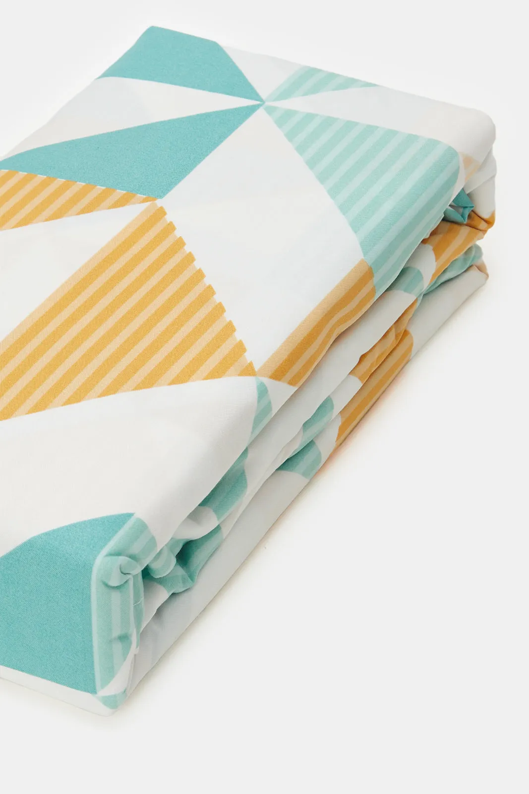 Teal Geometric 3 Piece Flat Sheet (King Size)