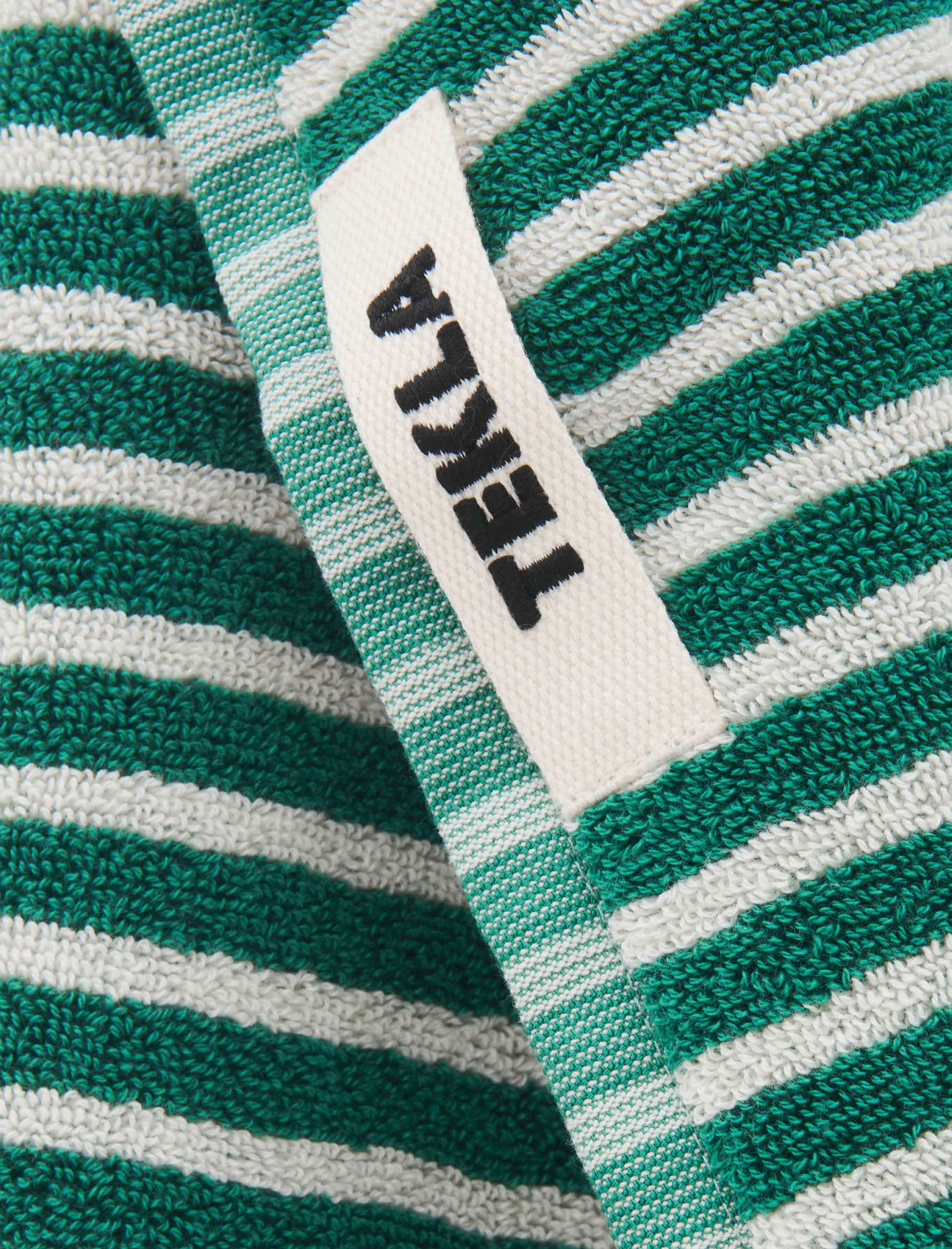 Terry Towel Teal Green Stripes