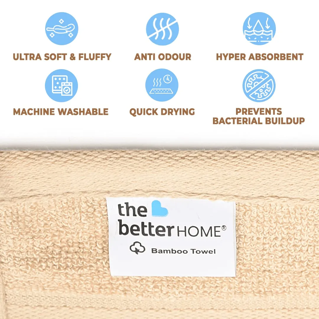 The Better Home 600GSM 100% Bamboo Face Towel Set | Anti Odour & Anti Bacterial Bamboo Towel |30cm X 30cm | Ultra Absorbent & Quick Drying Face Towel for Women & Men (Pack of 4, Blue   Grey)