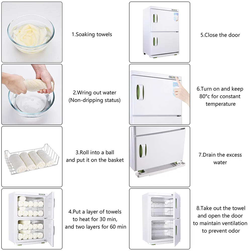 TheLAShop 46L 2-Room 2in1 Towel Warmer Cabinet Heated & UV Sterilizer