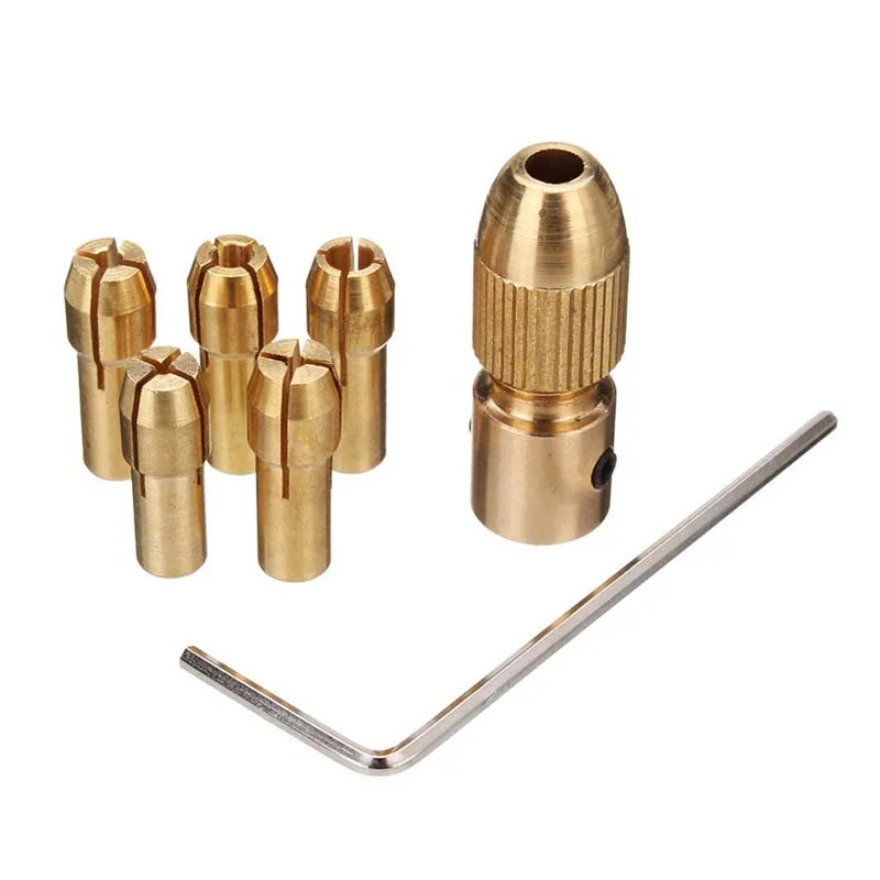 Themisto 5mm Shank Metal Drill Chuck Collet Bits Rotary with Screw, 0.5-3 mm for RS775 motor