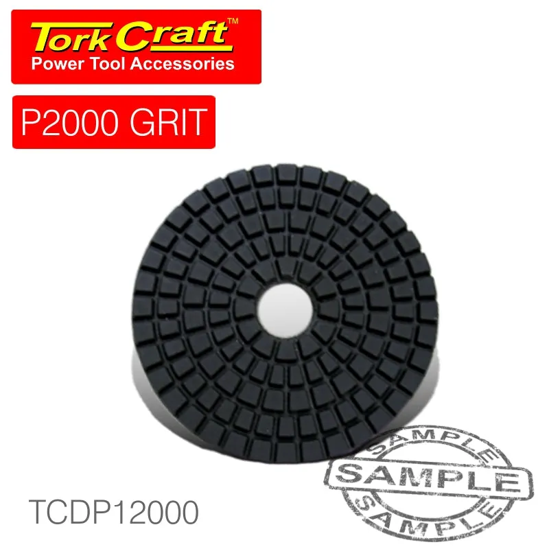 TORK CRAFT 100MM DIAMOND WET POLISHING PAD 2000 GRIT LIME GREEN TCDP12000