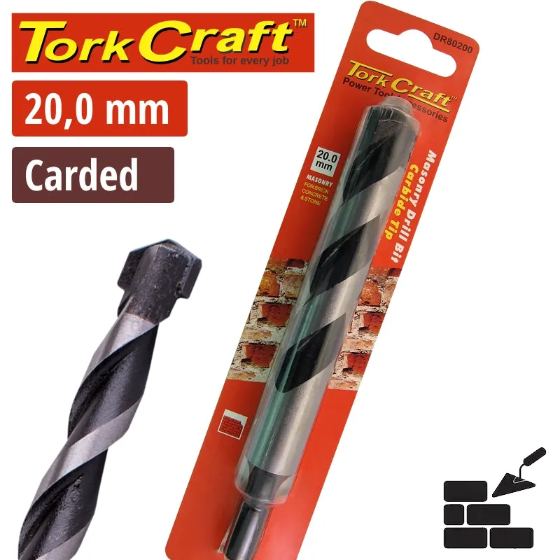 Tork Craft DRill Bit Masonry/Concrete  20mm 1/Card DR80200