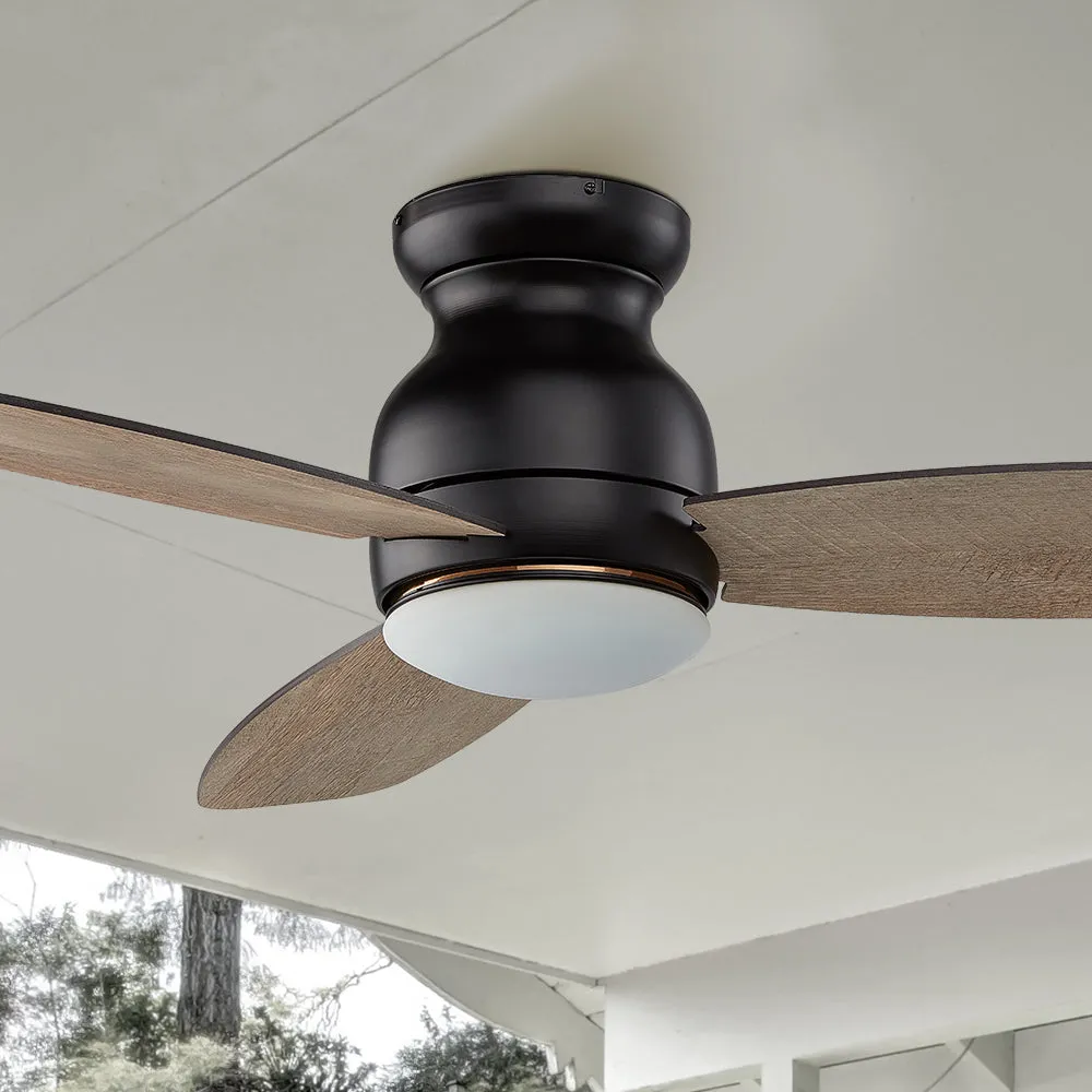 Trendsetter Low Profile Outdoor Smart Fan with LED Light Remote 52”