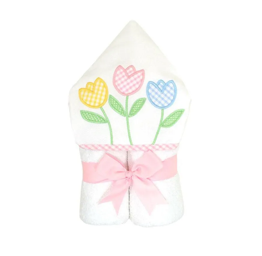 Tulips hooded towel