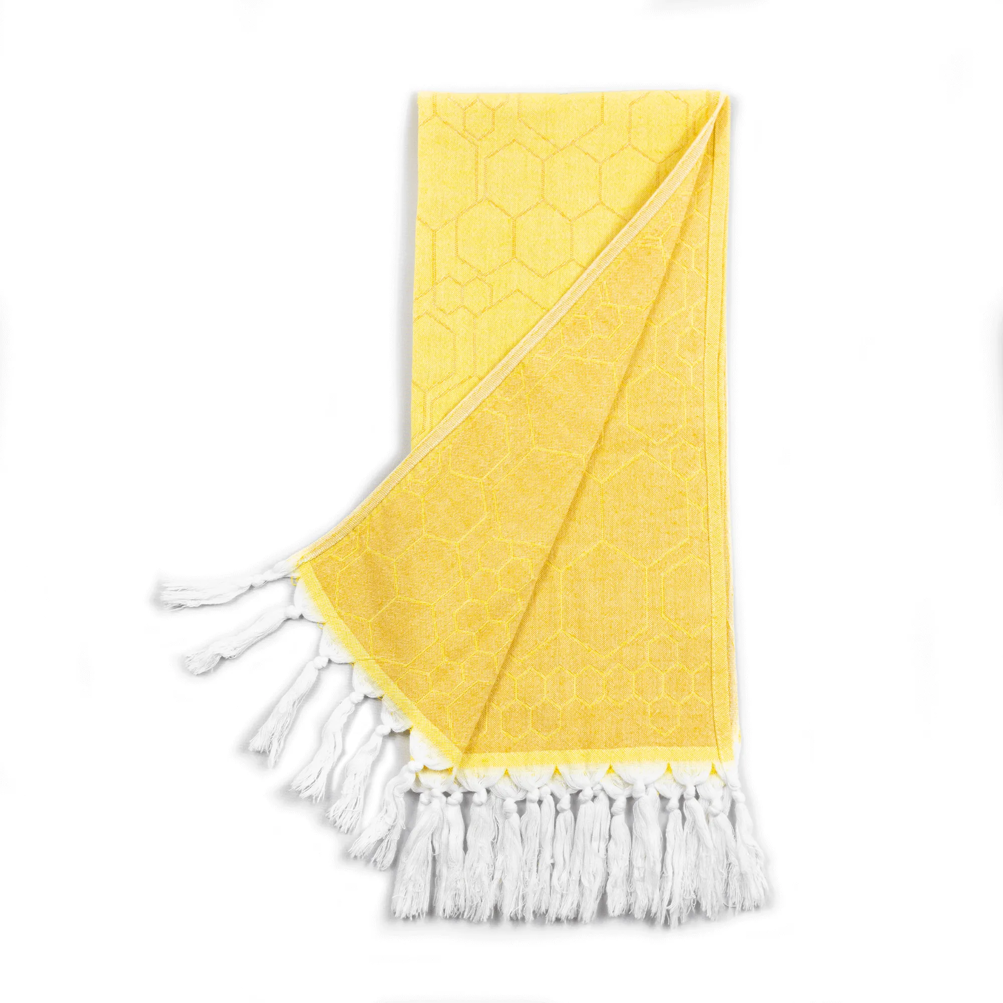 Turkish Cotton Hand Towel | Honeycomb in Yellow   Orange