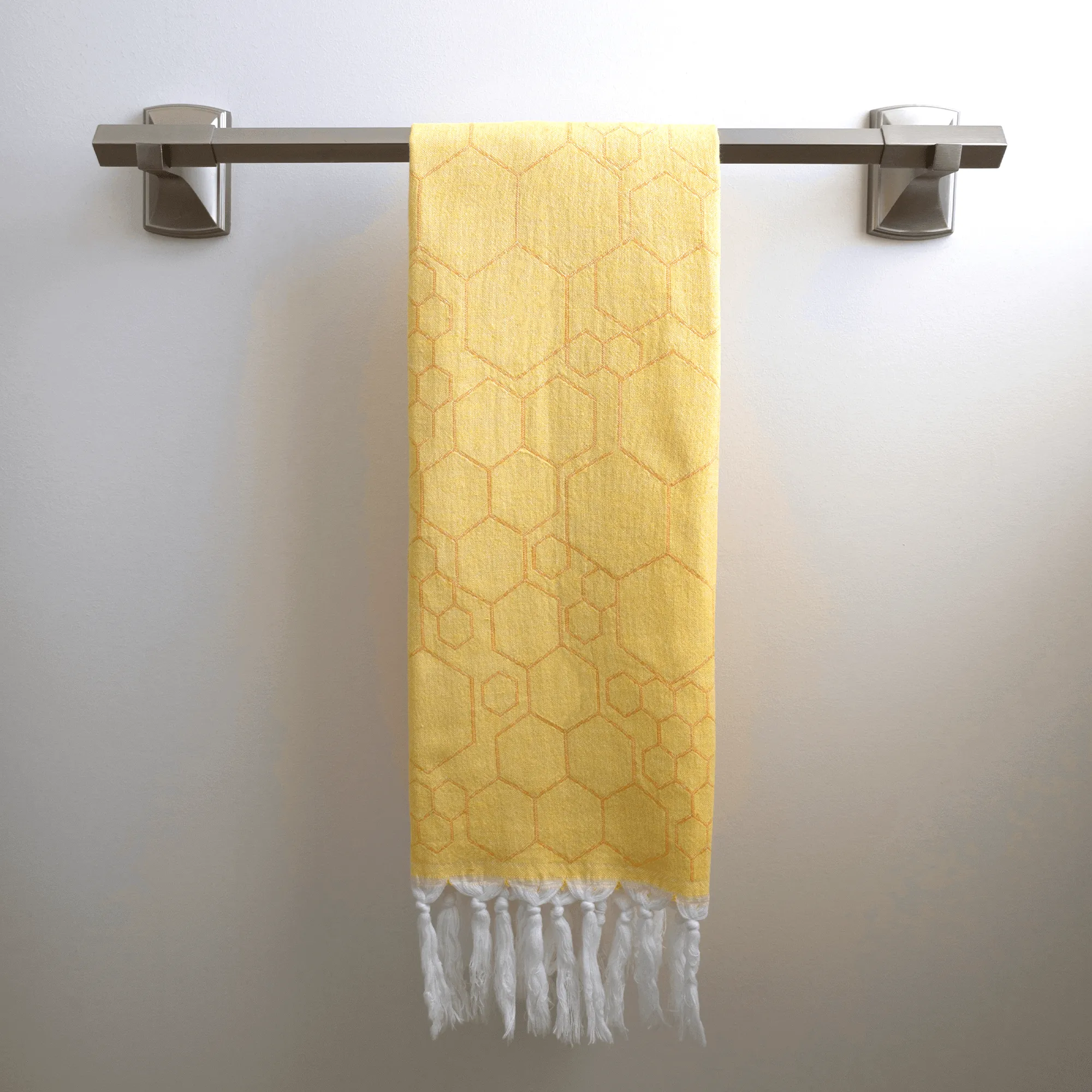 Turkish Cotton Hand Towel | Honeycomb in Yellow   Orange