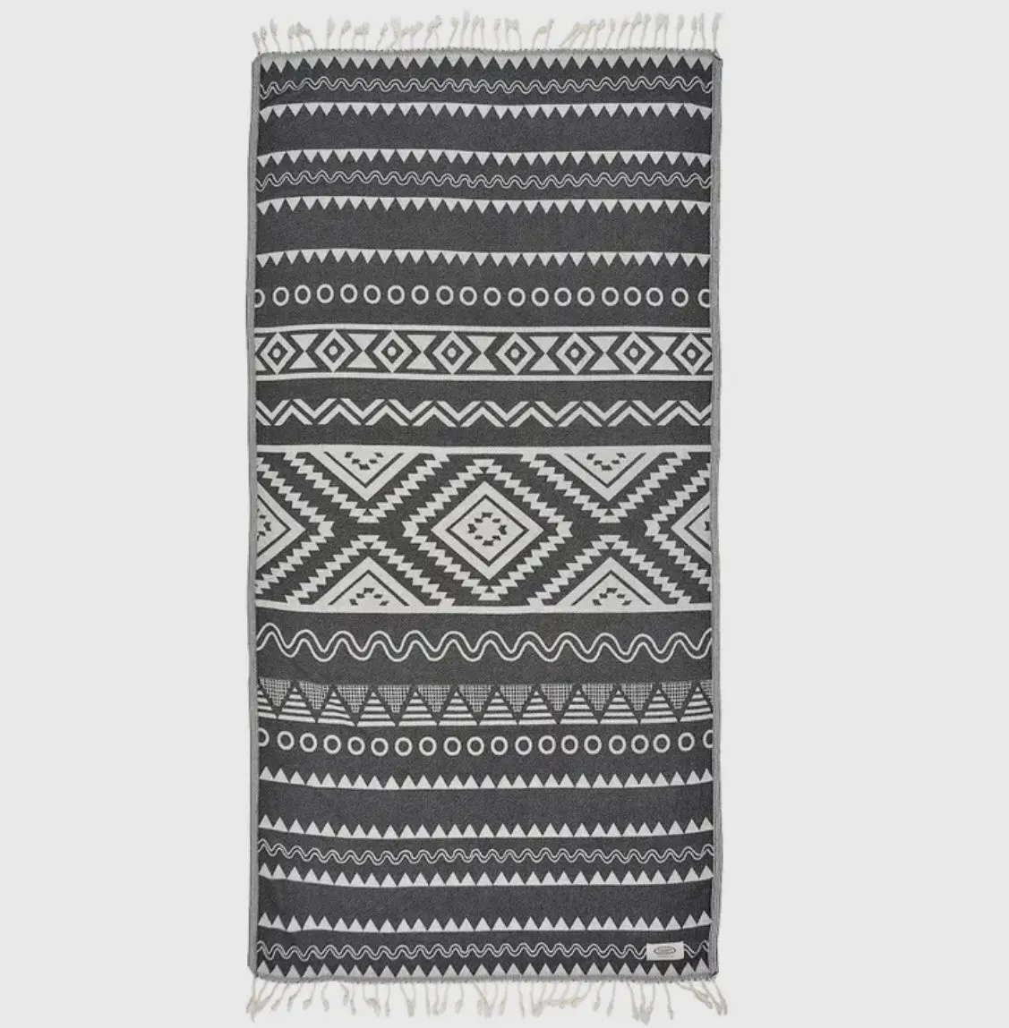 Turkish Towel - Black Abstract