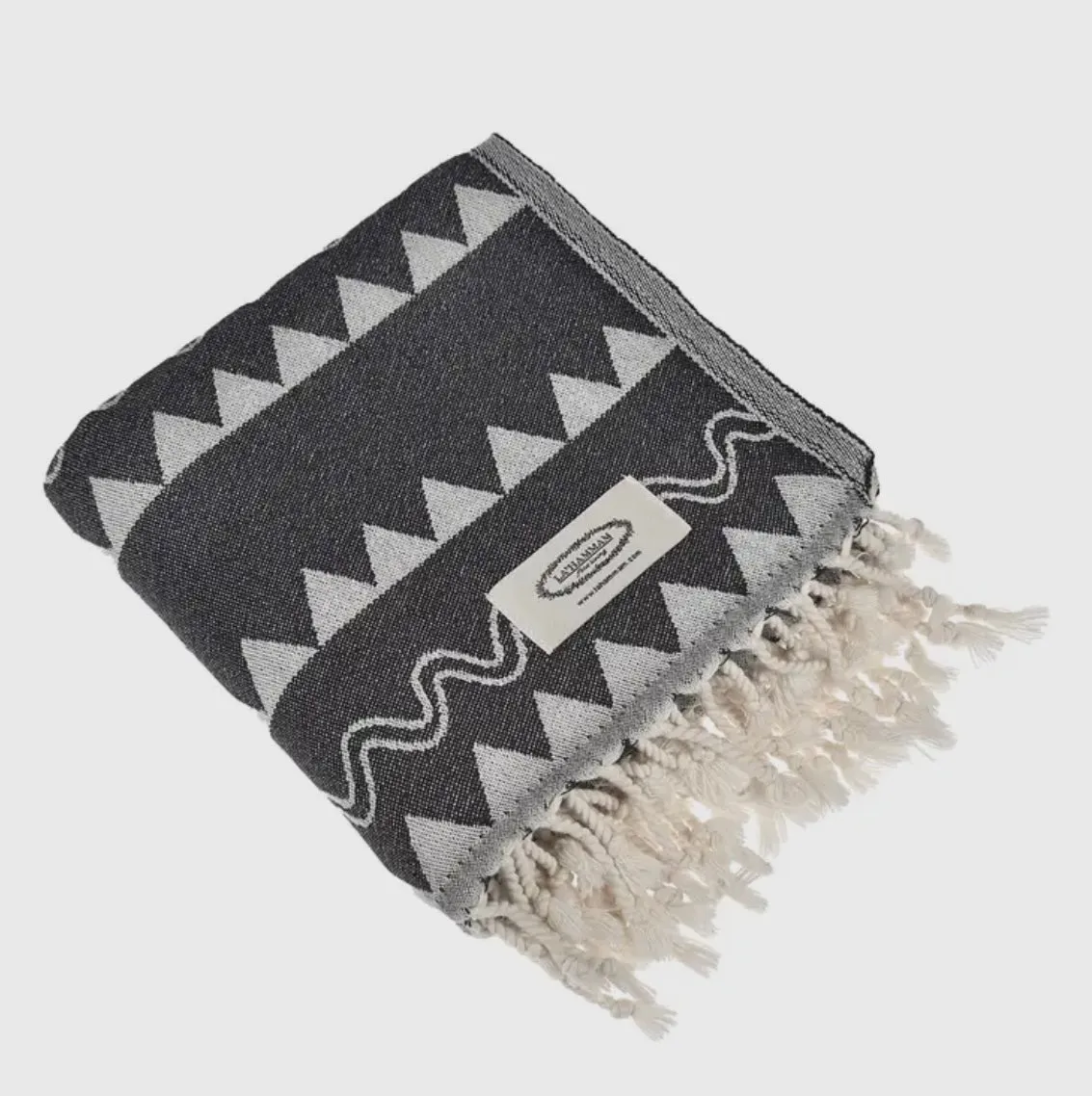 Turkish Towel - Black Abstract