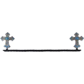 Turquoise Cross Wall Mount Towel Rack Hanger