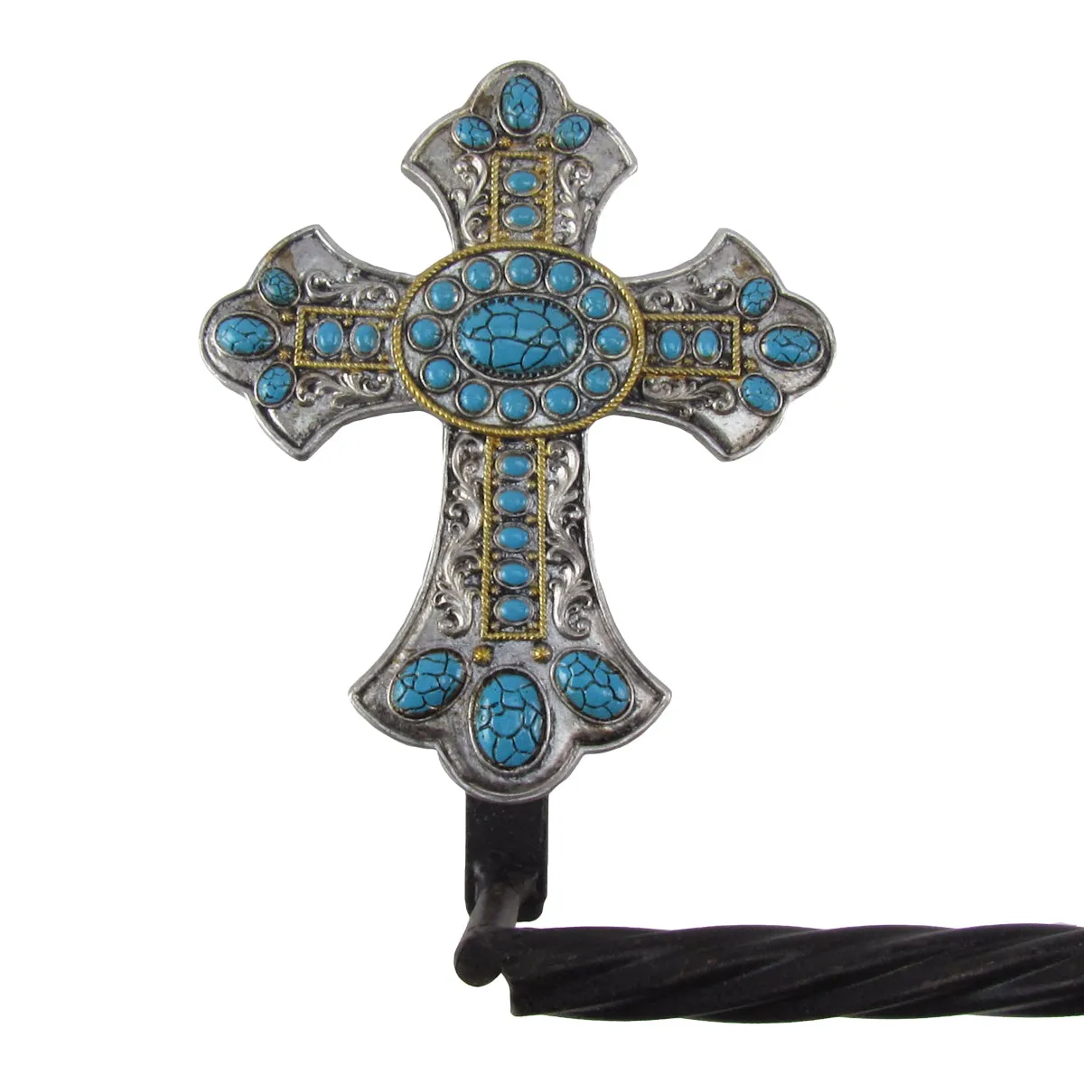 Turquoise Cross Wall Mount Towel Rack Hanger