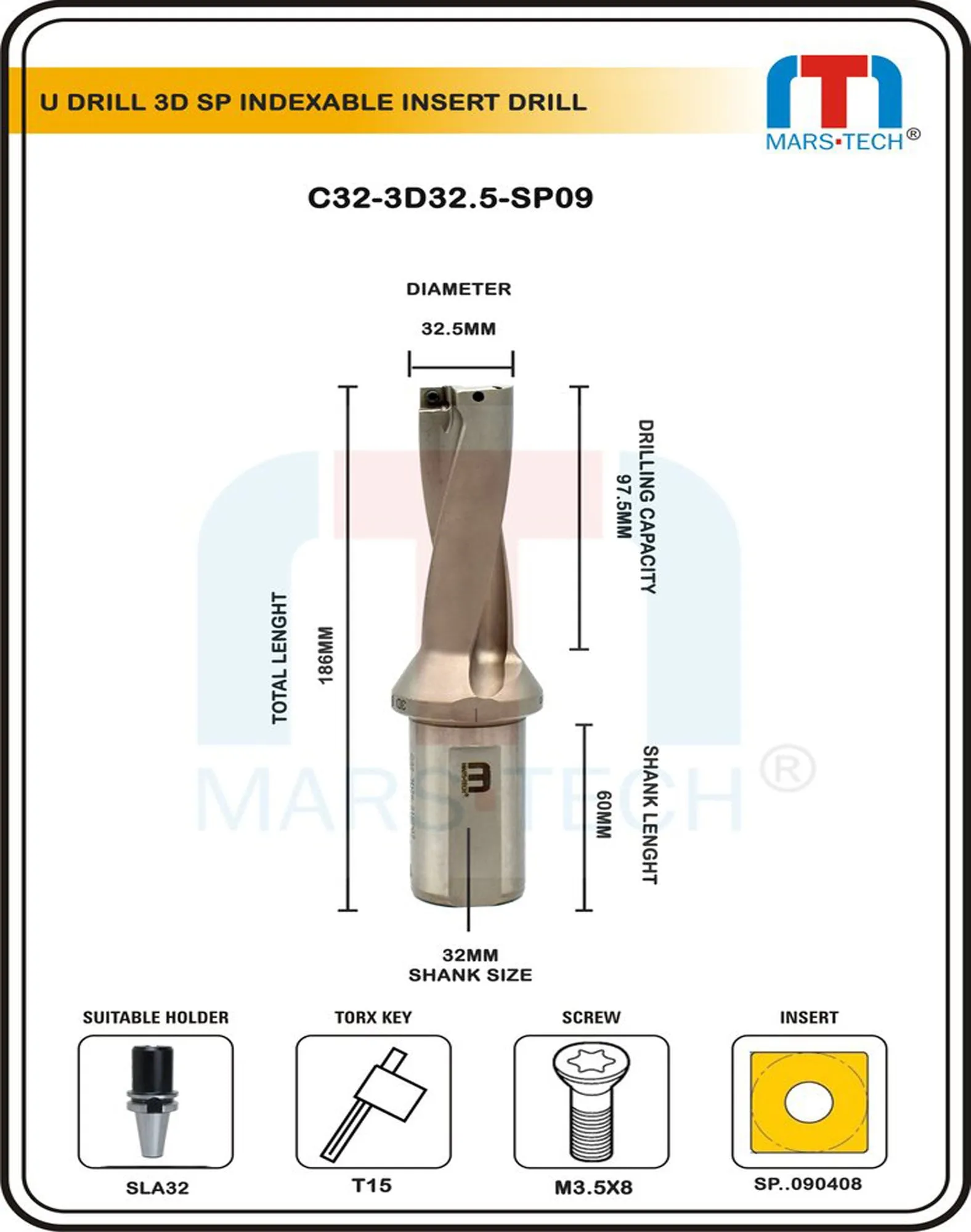 U Drill 32.5 mm