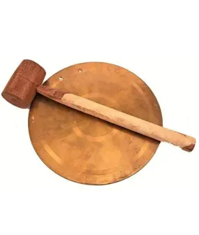 UAPAN Brass Bell ghadiyal ghanta Vijay ghanta School Bell Round Bell with Wood Hammer (7.5 Inch, Medium)