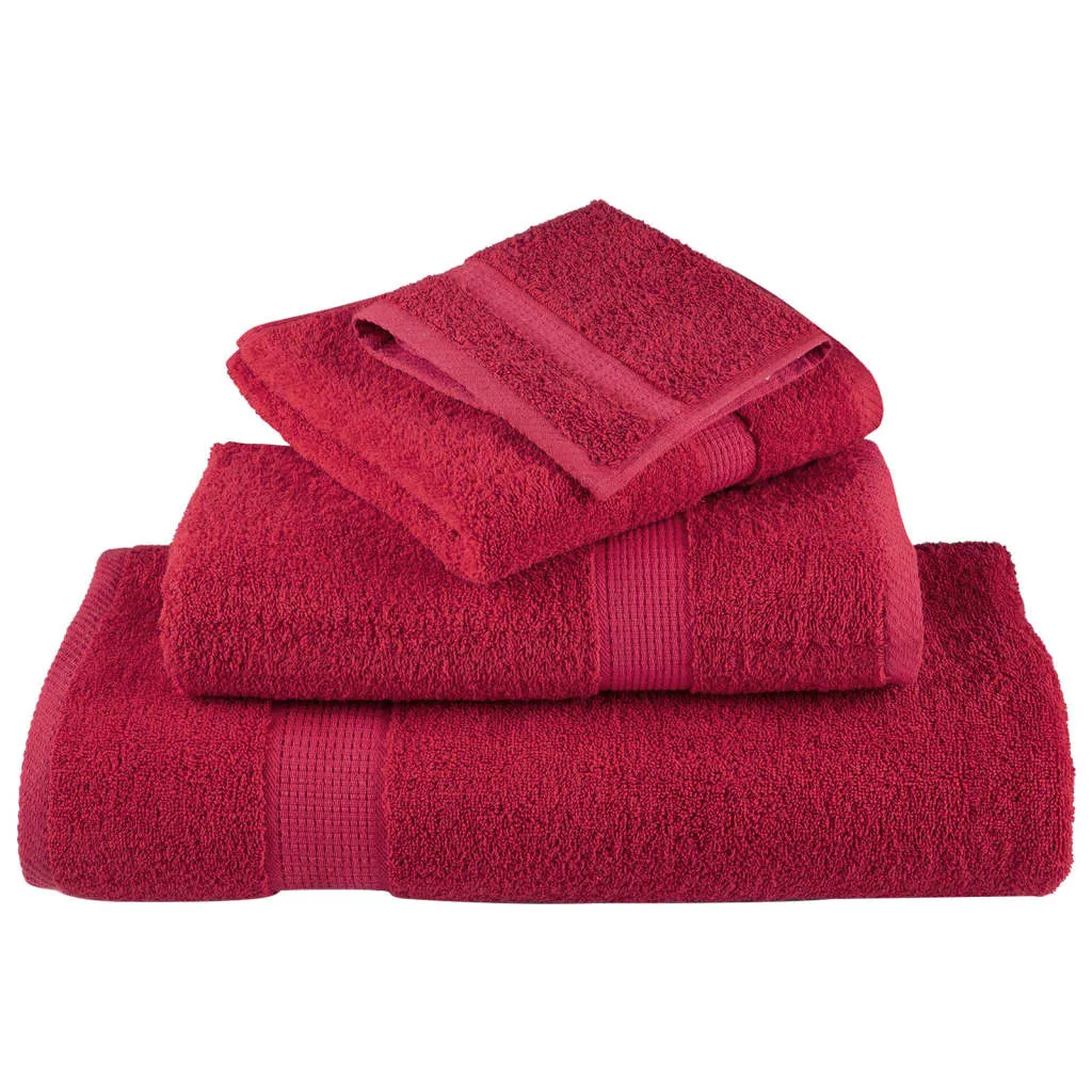 vidaXL 12 Piece Premium Towel Set SOLUND Red - Luxurious 600 GSM Cotton Towels for Home & Spa