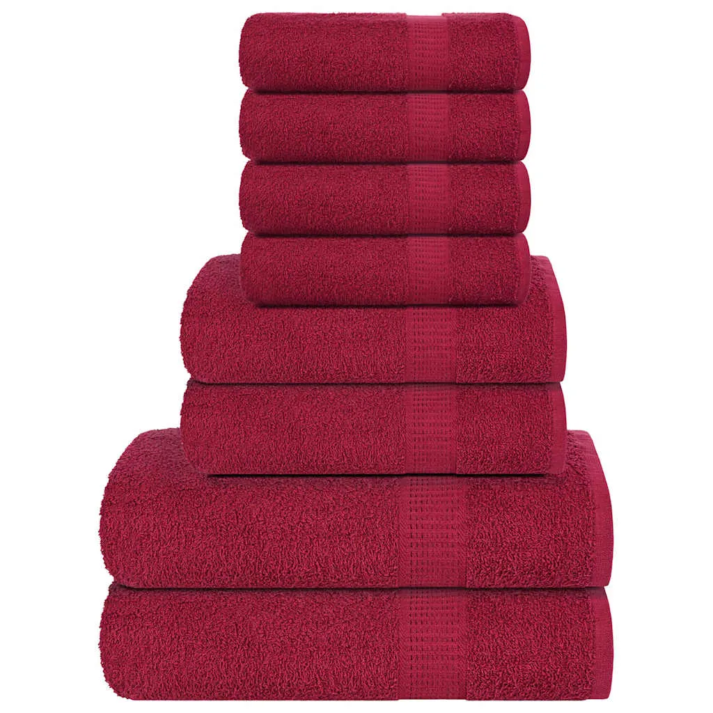 vidaXL 8 Piece Towel Set Bordeaux 360 gsm 100% Cotton