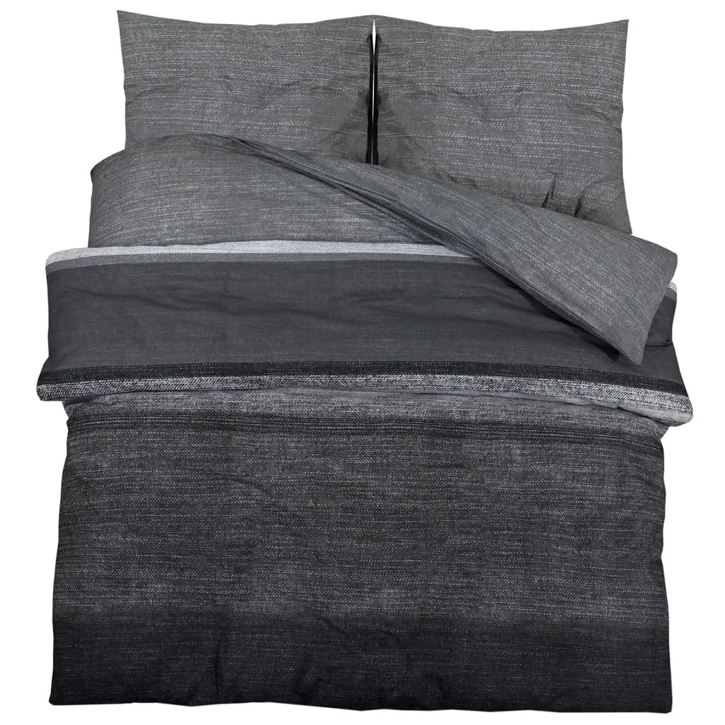 vidaXL Duvet Cover Set Dark Grey 200x220 cm Cotton