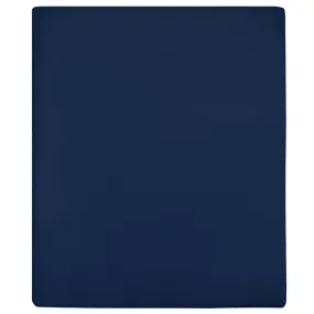 vidaXL Jersey Fitted Sheets 2 pcs Navy Blue 90x200 cm Cotton