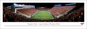 Virginia Tech Football Lane Stadium Game Night "Orange Effect" Panoramic Poster Print - Blakeway