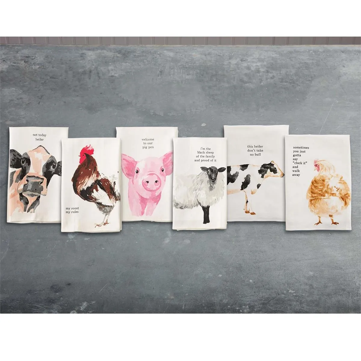 Watercolor Farm Animal Towels by Mud Pie