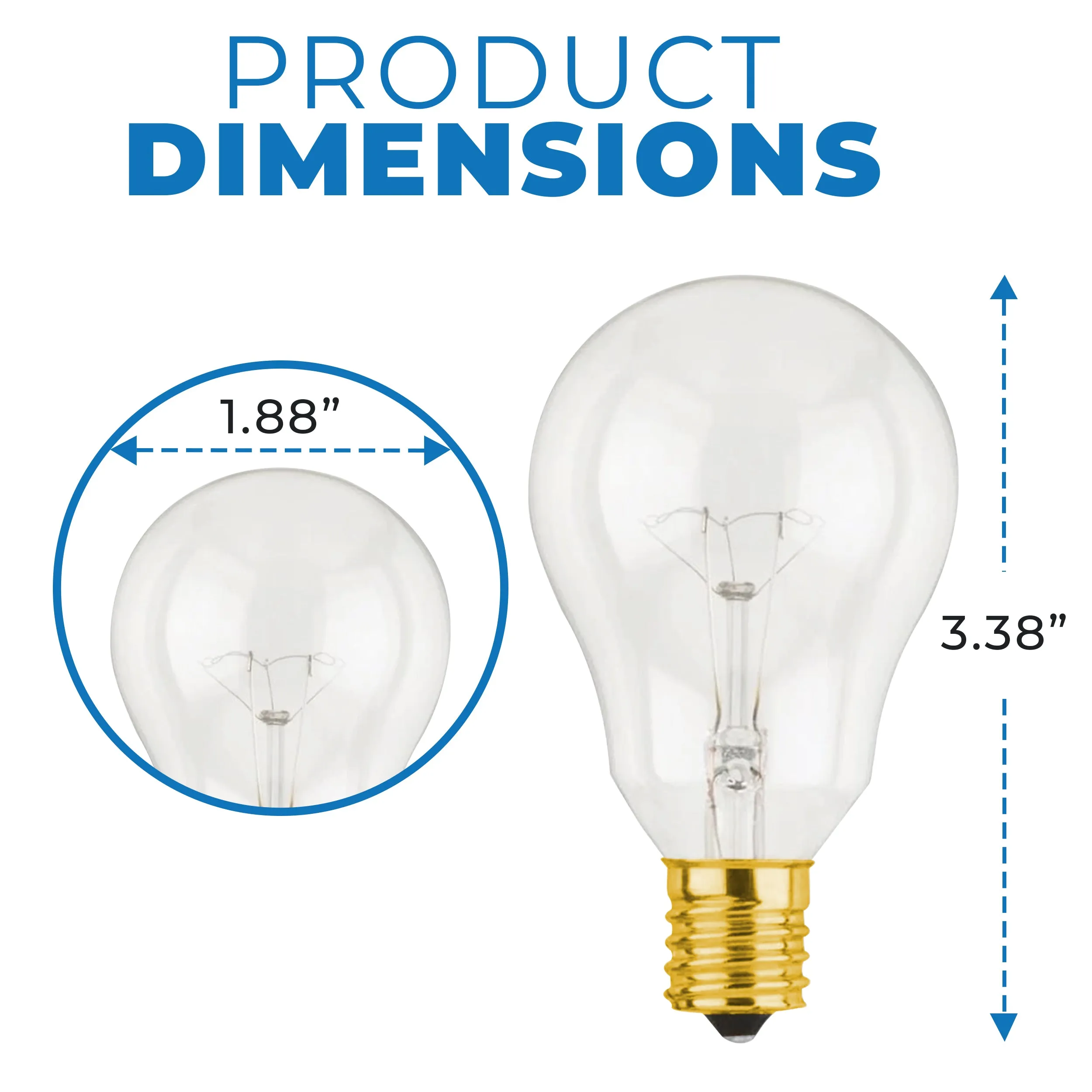 Westinghouse 0393600 40 Watt Incandescent A15 Clear - 2700 Kelvin - Warm White - 350 Lumens - E17-Intermediate Base - 120 Volt - Card - 2-Pack