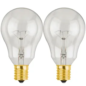 Westinghouse 0393600 40 Watt Incandescent A15 Clear - 2700 Kelvin - Warm White - 350 Lumens - E17-Intermediate Base - 120 Volt - Card - 2-Pack