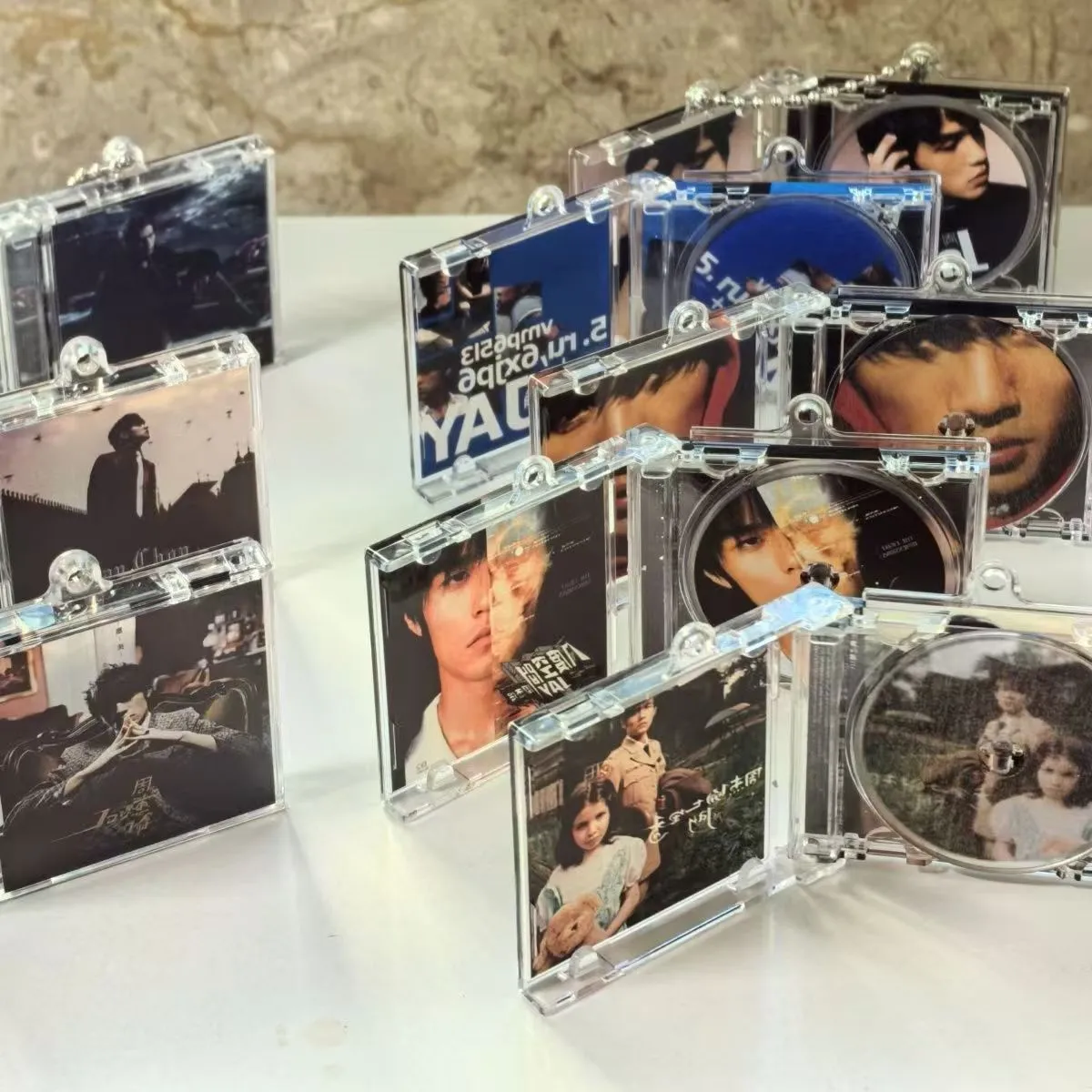 Wholesale Acrylic nfc keychain vinyl CD box star album concert fans should aid pendant diy