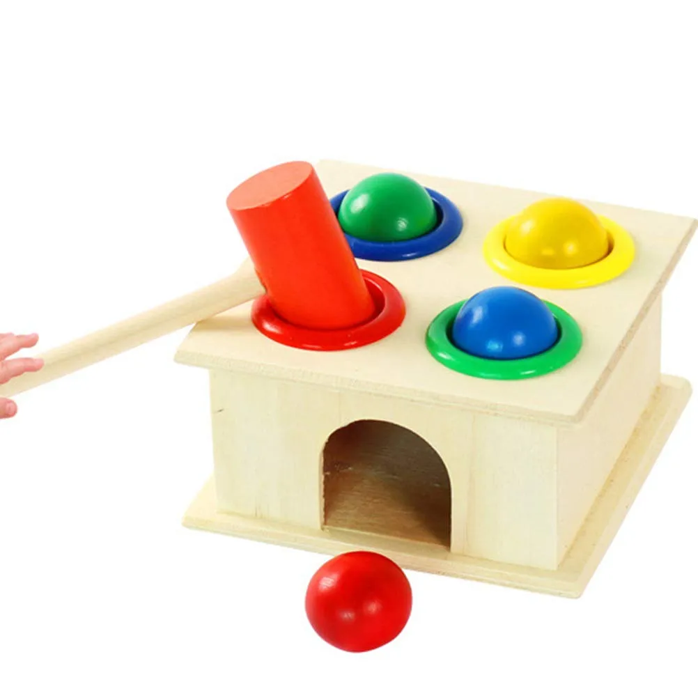 Wooden Hamster Game Toy Hammering Ball